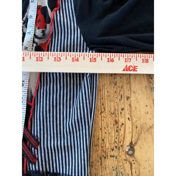 Dzhaavel Couture Black Patchwork Dress L Sheer Mesh Details 3/4 Sleeves - Picture 5 of 6